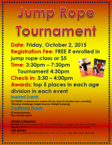 Jump Rope Tournament @ Miami Shores Recreation Center | Miami Shores | Florida | United States